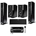 Polk Audio 2x LSiM703 Bookshelf Loudspeaker-BundleWith 2x Polk LSiM 707 Floorstanding Loudspeaker, Polk LSiM706c Center Channel Speaker Mahogany, Yamaha AVENTAGE RX-A2070AV Receiver