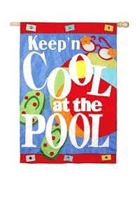 Cool at the Pool Garden Size Applique Flag