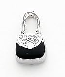 Black Enameled Purse/Pocketbook/Handbag Charm, 14K White Gold