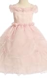 Flower Girl Dress - Pink Organza with Lace (Size 3, 5, 6, 8)