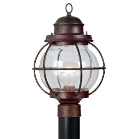 Kenroy Home 90967GC Hatteras 1-Light Post Lantern, Gilded Copper