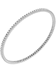 2.88 ct. tw Round Diamond Bangle Bracelet in Four Prong Mounting - F-G VS2 - 14 Kt. White Gold