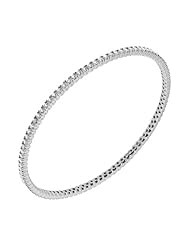 2.88 ct. tw Round Diamond Bangle Bracelet in Four Prong Mounting - F-G VS2 - 18 Kt. White Gold