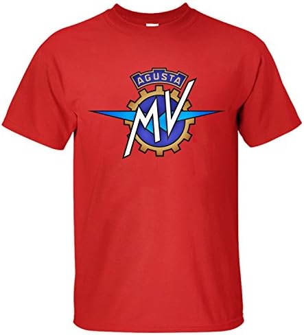 HDKK Mens Mv Agusta Logo Ferrari In A Motorcycle Cotton T Shirt red XL