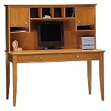Bush Desk and Hutch - Napa (Light Cherry Veneer/Clear Natural) (58h x 57.1w x 23.5d)