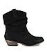 Qupid Women's Trio-01 Fashion Ankle High Bootie Western Cowboy Riding Boots