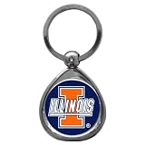 Set of 2 Illinois Fighting Illini High-Polish Chrome Key Tag - NCAA College Athletics