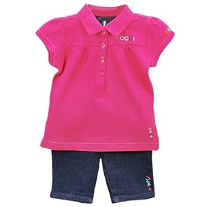 Coogi Girls Pique Polo & Denim Shorts Outfit (Sizes 12M - 24M)
