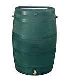 RTS Home Accents 5510-000900-4200 50-Gallon Rain Water Collection Barrel With Brass Spigot - Green