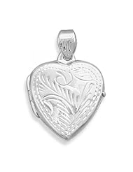 MMA Silver - Small Etched Heart Locket