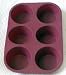 CASA HEAVY DUTY FLEXIBLE SILICONE RUBBER 6 CUP DEEP LARGE MUFFIN PAN