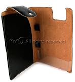 Black Leather Premium Kroo Protective Carrying Sleeve Case Cover For Amazon Kindle Electronic Reading Device (Not for Kindle 2)
