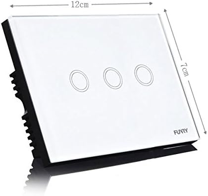BoxLink@ CE FC RoHS Certificates US Standard Wall Touch Switch Crystal Glass Panel Touch Control Light Switch Two-gang