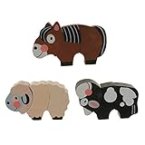 【ノーブランド 品】磁気パズ​​ル　3匹　木製　漫画　動物　パズル　タングラム　おもちゃ