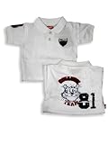Wild Mango - Infant Baby Boys Short Sleeved Placket Shirt, White