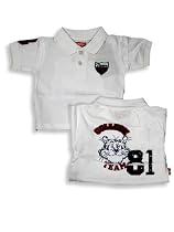 Wild Mango - Boys Short Sleeved Placket Shirt, White (Size 4T)