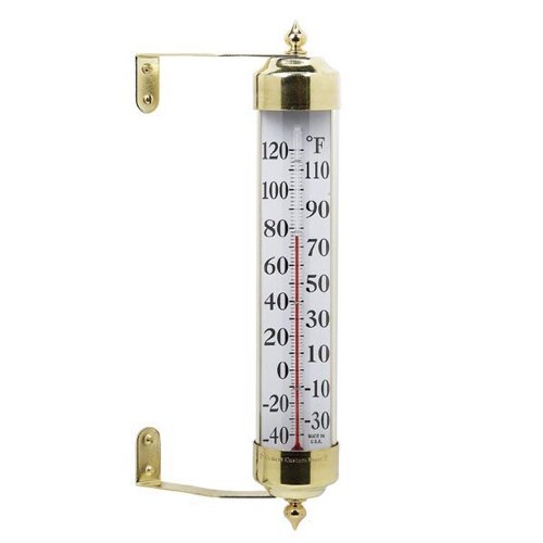 Conant Custom Brass Model T-16 Vermont Antiqued Brass Grande View Thermometer