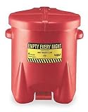 Eagle 933 FL Safety Oily Waste Can 6 Gallon Poly Red With Foot Lever