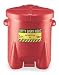 Eagle 933-FL Safety Oily Waste Can 6-Gallon Poly Red With Foot Lever