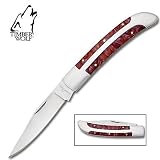 Timber Wolf Abalone Wood Folder Knife