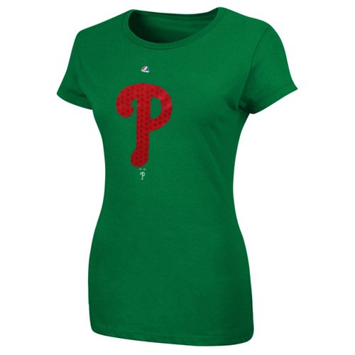 MLB Majestic Philadelphia Phillies Ladies St. Patricks Day Emerald T-Shirt - Kelly Green (Small) at Amazon.com