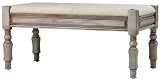 Deluxe Devonshire Bench, 18Hx40Wx19.5D, Driftwood with Steel Grey Cushion