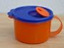 Tupperware Crystalwave Soup mug. Orange with Blue seal