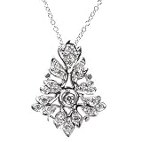 Art Deco Fine Quality Diamond Drop Pendant Necklace, 18k White Gold (T.w 0.80)