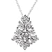 Art Deco Fine Quality Diamond Drop Pendant Necklace, 18k White Gold (T.w 0.80)