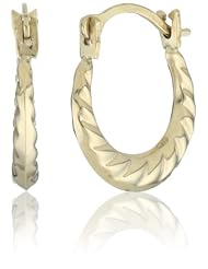 Kate & Lucy 10kt Gold Swirl Girls Hoop Earrings