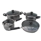 Aluminium Non-Stick 8 piece Sauce Pot Set With Stone Vein pan