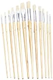 12PC WHT BRISTLE ARTIST BRUSH