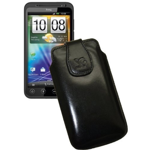 Suncase Ledertasche f&uuml;r HTC Evo 3D schwarz Preisvergleich
