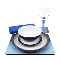 Denby Imperial Blue 28 Piece Ceramic, Glass and Accessories Tableware Set for 4 Placesettings