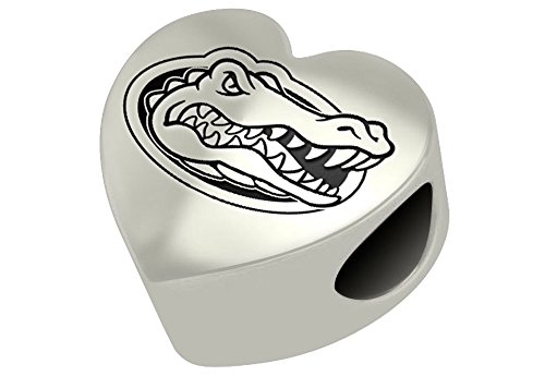 Florida Gators Sterling Silver Heart Bead Fits Most European Style Charm Bracelets