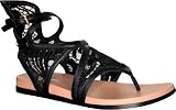 lisa for Donald J Pliner Women's Gissa-08LA Sandals,Black Nappa/Lace,9 M US