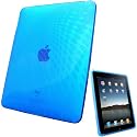 igadgitz Kristall Gel (TPU thermoplastisches Polyurethan) dauerhafte Schutzhülle Etui Case Hülle Sleeve Tasche in Blau und mit Wellen-Motif für Apple iPad