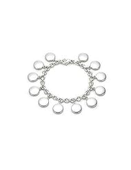 Bling Jewelry Sterling Silver Disc Charm Bracelet 7in