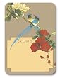 Asian Birds and Flowers - Set of 20 Adhesive Bookplates