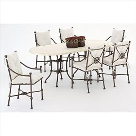 Terra Furniture R42FU Renaissance 6 Person Double Pedestal Oval Dining Table Set