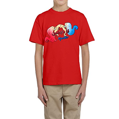 GOOOET Kid's Daddy's Lil Monster Logo Cotton Tees Red L