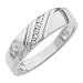 14K White Gold Men's Round-cut Diamond Wedding Ring Band (0.04 CTW., G-H Color, SI1-2 Clarity)