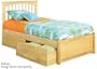 Twin Size Platform Bed with Flat Panel Footboard Natural Maple Finish