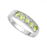 Sterling Silver Baby Ring with Peridot CZ - 4mm Band Width - 4mm Face Height - Sizes: 1-4