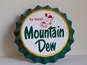 Mountain Dew Bottle Cap Die Cut Metal Sign