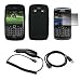 Premium Black Soft Silicone Gel Skin Cover Case + Crystal Clear Screen Protector + Rapid Car Charger + USB Data Sync Charge Cable for BlackBerry Bold 9700