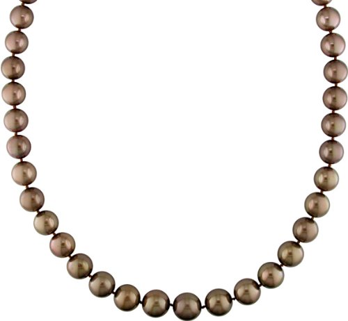 Brown Tahitian Pearl and Diamond Necklace