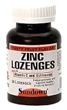 Sundown Zinc Lozenges Plus Vitamin C & Echinacea, Fruit Flavor, 50 Lozenges (Pack of 5)