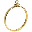14K Gold COIN BEZEL Frame Mexican 20 Peso