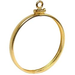 14K Gold COIN BEZEL Frame Mexican 20 Peso